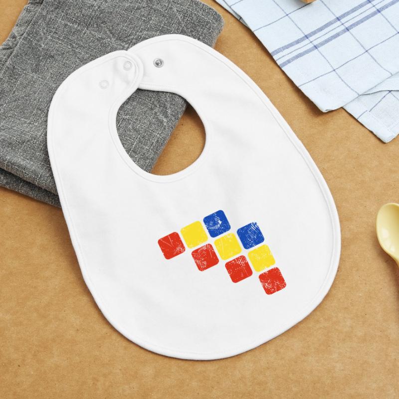 Colors Ornament Pattern - Basic Colors Baby Organic Bib