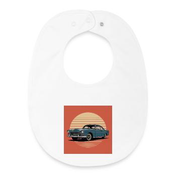 Voiture ancienne Sunset Drive - Bavoir bébé bio - blanc - Devant