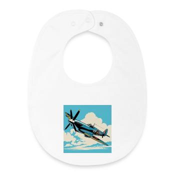 Vintage Prop Airshow Pop Art - Baby Organic Lätzchen - Weiß - Vorne