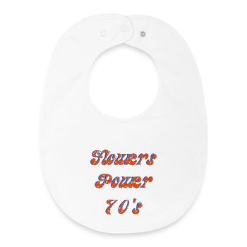 Flower Power 70's | Groovy Retro Orange - Baby Organic Bib - white - Front