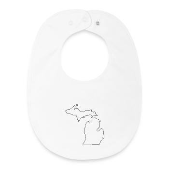 Carte du Michigan - Bavoir bébé bio - blanc - Devant
