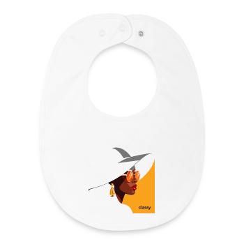 Elegant woman with hat and sunglasses - Baby Organic Bib - white - Front