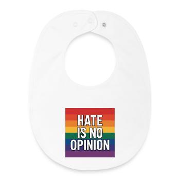 Hass ist keine Meinung – Antifa-Merch - Baby Organic Lätzchen - Weiß - Vorne