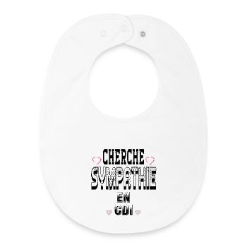Cherche Sympathie en CDI - Bavoir bébé bio - blanc - Devant