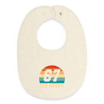 67 Six Seven Brainrot - Baby Organic Bib - soft Ecru - Front