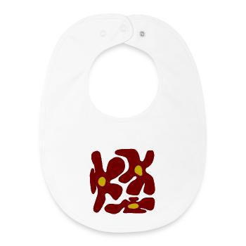 Rote Blumen Organisches transparentes Design -V2 - Baby Organic Lätzchen - Weiß - Vorne