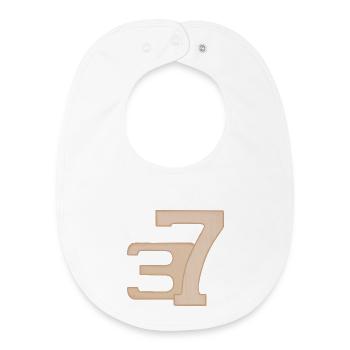 37 Numeral Art in Peach - Baby Organic Bib - white - Front