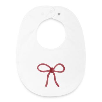 Watercolor Ribbon Bow - Baby Organic Bib - white - Front