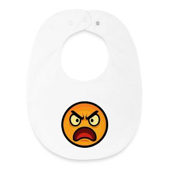 Émoticône en colère sur Flames Orange - Bavoir bébé bio - blanc - Devant