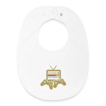 Gamer Veteran Retro TV - Bavoir bébé bio - blanc - Devant
