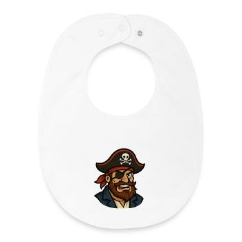 Capitaine pirate Cache-œil - Bavoir bébé bio - blanc - Devant
