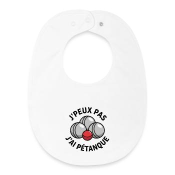 Jai Pétanque Boules Rire - Bavoir bébé bio - blanc - Devant