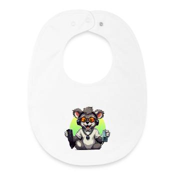 Gamer Koala mit Headset - Baby Organic Lätzchen - Weiß - Vorne