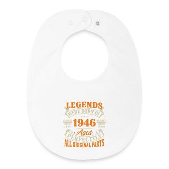 Légendes nées en 1946, parfaitement âgées - Bavoir bébé bio - blanc - Devant