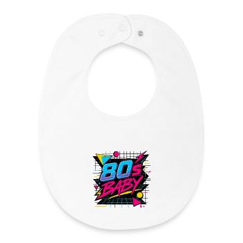 80s Baby Neon Retro - Baby Organic Bib - white - Front