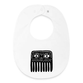 Ancient Guardian Spirit Mask Graphic - Baby Organic Bib - white - Front