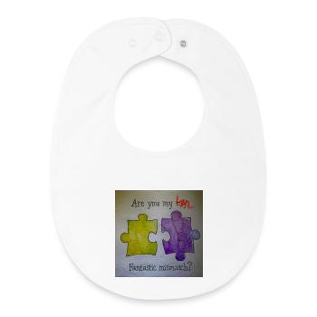 Des pièces fantastiques de puzzle décalées - Bavoir bébé bio - blanc - Devant