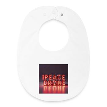 Peace Drone Neon Sign - Baby Organic Bib - white - Front