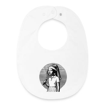 Tennis Art, Girl with Earring Shirt, Hoodie, Bag - Baby Organic Bib - white - Front