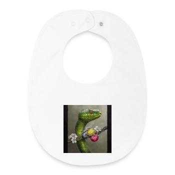Serpent et électricité - Bavoir bébé bio - blanc - Devant