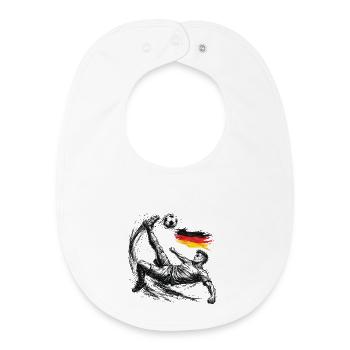 Fußball Fallrückzieher Deutschland Style - Baby Organic Lätzchen - Weiß - Vorne