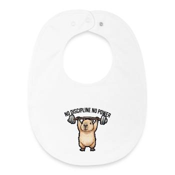 Capybara Gym Lustiges Workout Tierdesign - Baby Organic Lätzchen - Weiß - Vorne