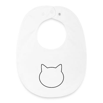 Tête de chat - Bavoir bébé bio - blanc - Devant