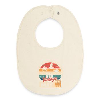Special anniversary with this design May 1976 - Baby Organic Bib - soft Ecru - Front