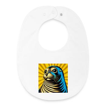seal - Baby Organic Bib - white - Front
