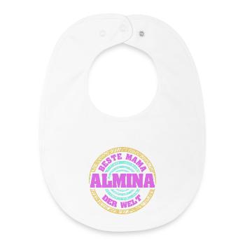 Beste Mama der Welt Allmina - Baby Organic Lätzchen - Weiß - Vorne