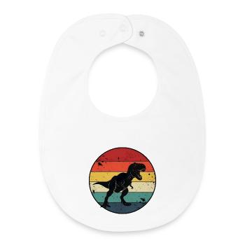 Vintage T-Rex Dinosaur T-Shirt - Retro Design - Baby Organic Bib - white - Front