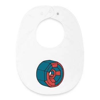 Detaillierte Skateboard Rolle Crew - Baby Organic Lätzchen - Weiß - Vorne