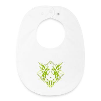 Gémeaux – Dualité et Équilibre - Bavoir bébé bio - blanc - Devant