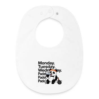 Lundi mardi Mercredi Padel - Bavoir bébé bio - blanc - Devant