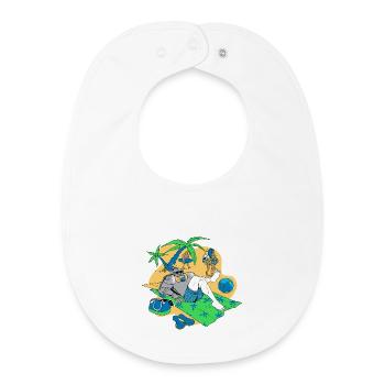 Entspannter Ritter am tropischen Strand - Baby Organic Lätzchen - Weiß - Vorne