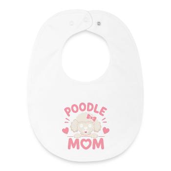 Pudel Mom Herzchen - Baby Organic Lätzchen - Weiß - Vorne