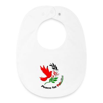 Peace for Palestine - Baby Organic Bib - white - Front