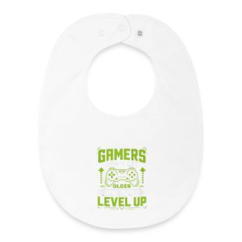 Gamer Spruch Level Up Neon - Baby Organic Lätzchen - Weiß - Vorne
