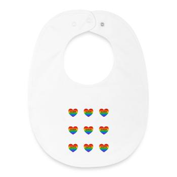 Queer Rainbow Hearts Pattern - Baby Organic Bib - white - Front