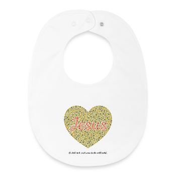 Jesus liebt dich | Glaube | Geschenk - Baby Organic Lätzchen - Weiß - Vorne