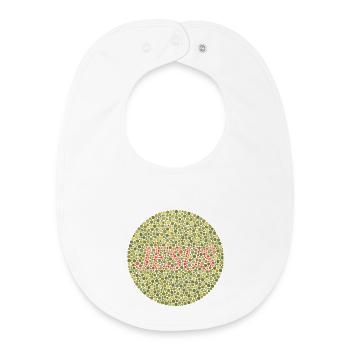Jesus liebt dich | Glaube | Geschenk - Baby Organic Lätzchen - Weiß - Vorne