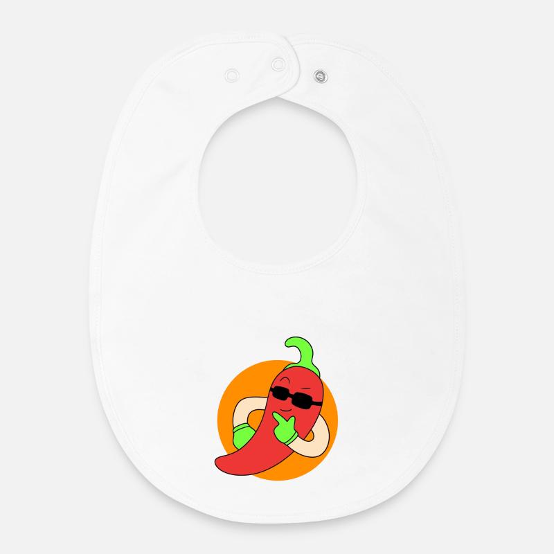 Piment frais - Bavoir bébé bio - blanc