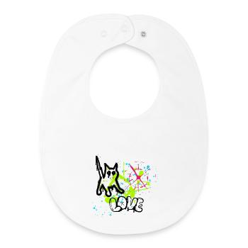 Neon Graffiti Splatter Muster - Baby Organic Lätzchen - Weiß - Vorne