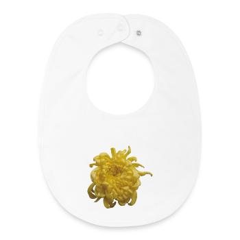 Vibrant_Yellow_Chrysanthemum_Flower - Baby Organic Lätzchen - Weiß - Vorne