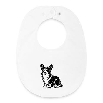Corgi sitting - Baby Organic Bib - white - Front