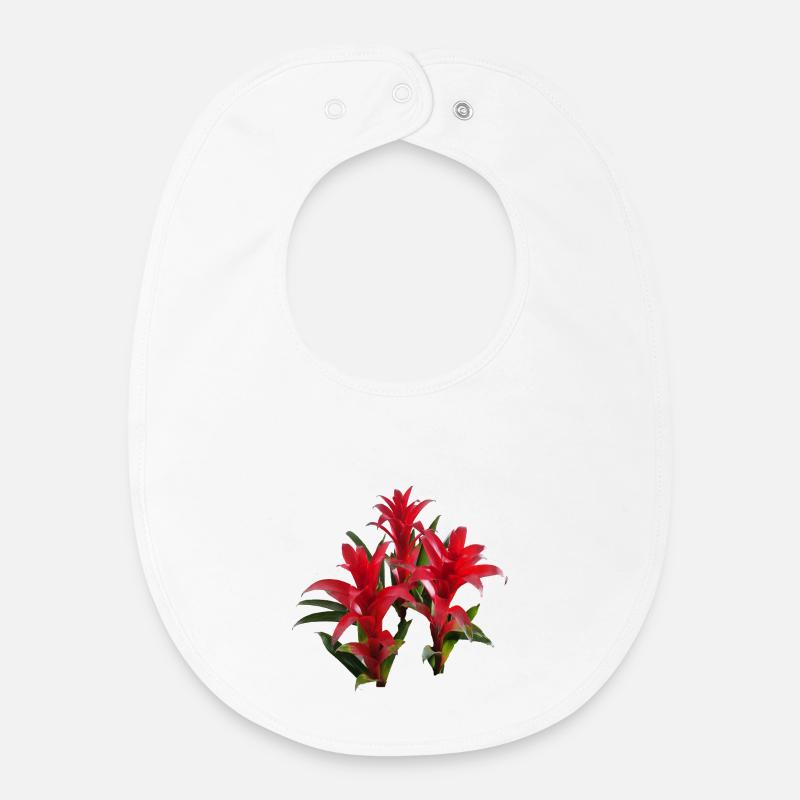 Vibrant_Red_Bromeliads - Baby Organic Lätzchen - Weiß