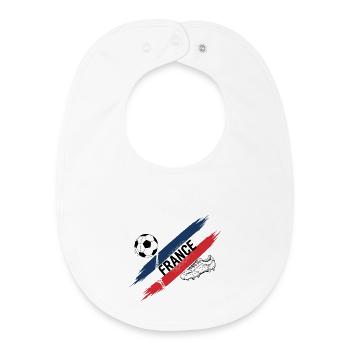 France Football Maillot Supporter France Soccer - Bavoir bébé bio - blanc - Devant