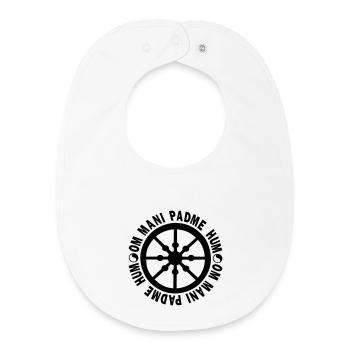 lebensrad mit mantra "om mani padme hum" - Baby Organic Lätzchen - Weiß - Vorne