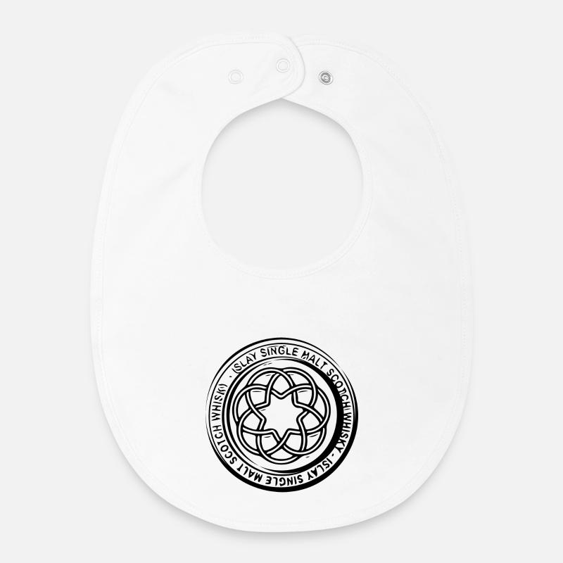 Islay Scotch Whiskey - Whiskey Design - Baby Organic Bib - white