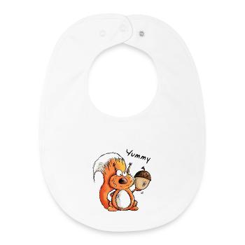 Écureuil - Animal - Animaux - Cardeau - Bavoir bébé bio - blanc - Devant